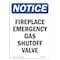 Signmission OSHA Sign, Fireplace Emergency Gas Shutoff Valve, 14in X 10in Aluminum, 10" W, 14" L, Portrait OS-NS-A-1014-V-12718 - alternate 1